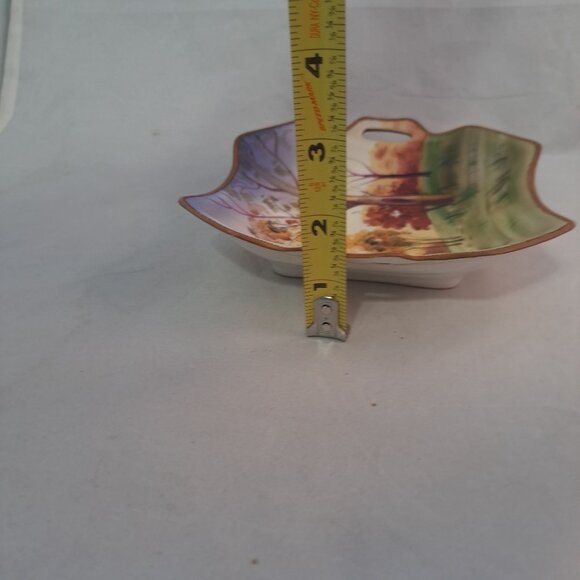 Hand Painted Nippon Japan Two Handle Bowl Landscape Scene Collectible Home Decor - Picture 11 of 13